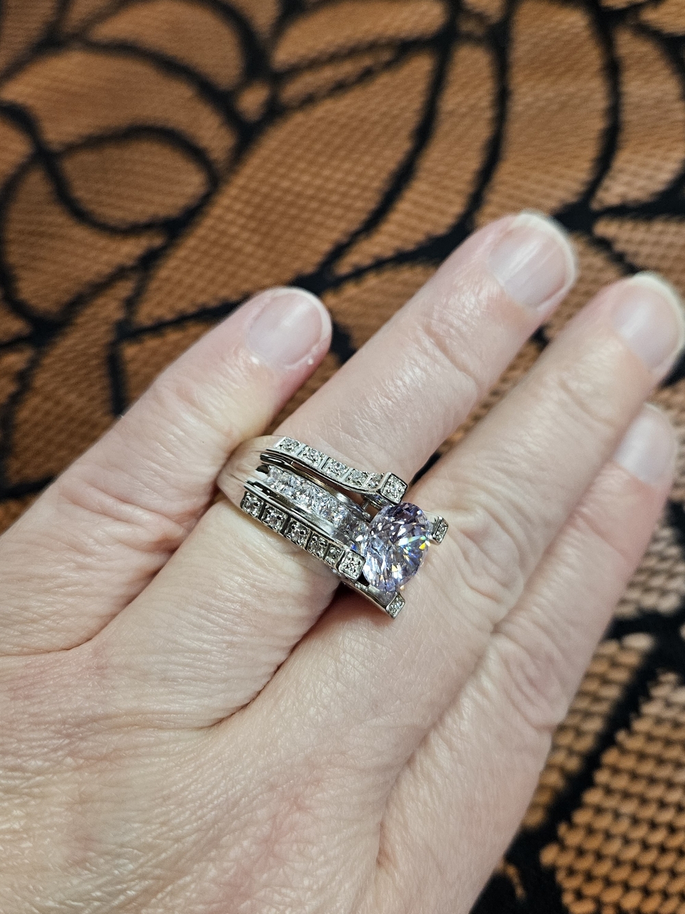 8.84CTW CZ BRIDAL SET / STATEMENT RING (5.35CTW DEW) -SIZE 6 - Picture 4 of 8